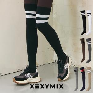 XEXYMIX ゼクシィミックス ゼクシーミックス ダブルライン ニーハイソックス ソックス 靴下 ...