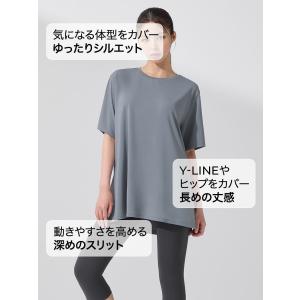 ヨガウェア 半袖 Tシャツ ルーズフィット ヒ...の詳細画像2