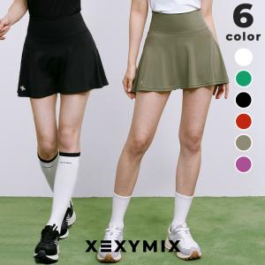 XEXYMIX ゼクシィミックス ゼクシーミックス ゴルフ ゴルフウェア GOLF フレア スカート レギンス付き 韓国 おしゃれ かわいい XP9216G｜xexymix