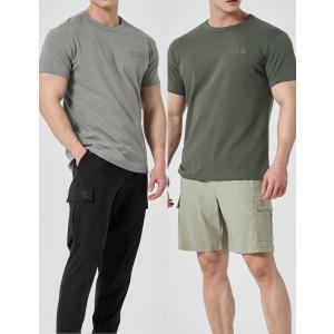 ヨガウェア メンズ 半袖 Tシャツ 速乾 トレ...の詳細画像2