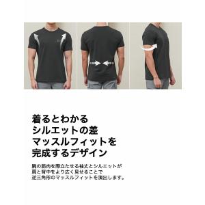 ヨガウェア メンズ 半袖 Tシャツ 速乾 トレ...の詳細画像5