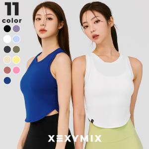 XEXYMIX ゼクシィミックス ゼクシーミックス クロップド丈 タンクトップ ヨガトップス ヨガウェア トップス XT4354G ノースリーブ｜XEXYMIX Online Shop Yahoo!店