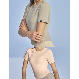 ヨガウェア 半袖 クロップド丈 Tシャツ レデ...の詳細画像5