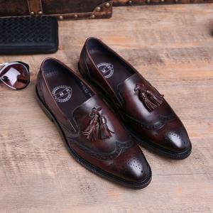 定番 メンズビジネスシューズ タッセルローファー 本革 レザー 牛革