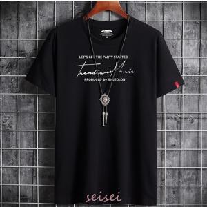 Tシャツ メンズ 半袖 シンプル お兄系 クル...の詳細画像3