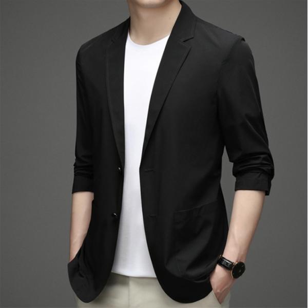 テーラード メンズ ブレザー 夏 ジャケット メンズ 極薄 アイスシルクスーツ ジャケット アウター...