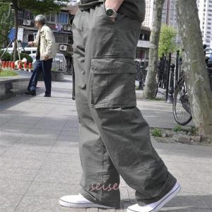 カーゴパンツ メンズ 春 ゆったり 作業服 薄...の詳細画像3