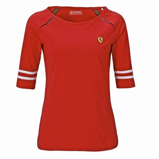 【シャツ】Ferrari公式ライセンス品 女性用Tシャツ フェラーリエンブレム スクーデリア Lサイ...