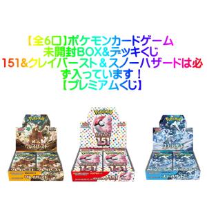【全6口】ポケモンカードゲーム 未開封BOX&amp;デッキくじ 151&amp;クレイバースト＆スノーハザードは必ず入っています！【プレミアムくじ】