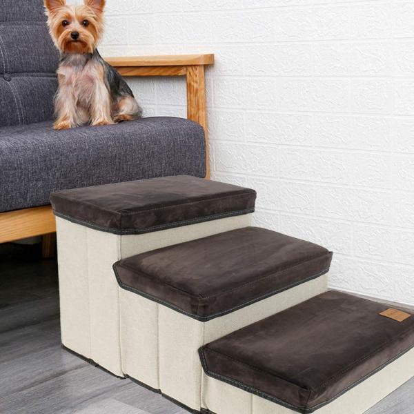 犬 ベッド 用 ステップ 階段 犬用踏み台 ペット用品 マット猫のはしご 3段 ミニタイプ 耐荷重2...