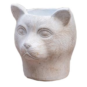 鉢花 植木動物の頭のプランターポット猫の顔プランター植木ジューシー
