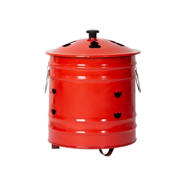 家庭用焼却炉、ドラム缶焼却炉、蓋とハンドル付き 燃焼バケツ 紙、落ち葉、木のゴミを燃やすのに使用され...