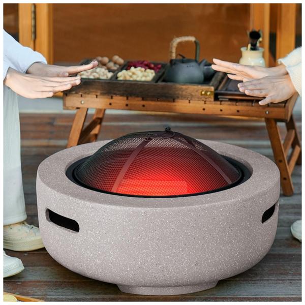 ファイヤーピット テーブル 大型 焚き火台 蓋付き バーベキューコンロ 大人数 44/60cm 薪暖...