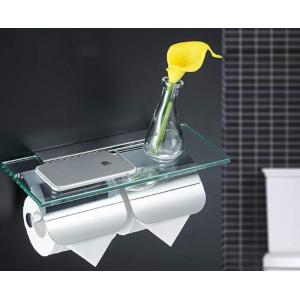 トイレット ペーパー ホルダー ガラス 棚付 ...の詳細画像2