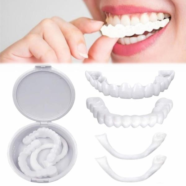 着脱可能な美白付け歯、義歯 入れ歯 上下 シリコン フィット 男女兼用 ポータブル 装着簡単 再利用...