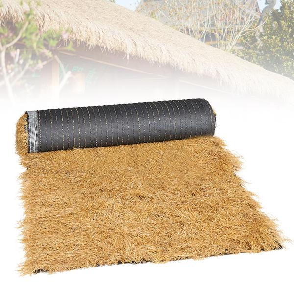 茅葺き屋根 人工 人工芝 ロール 幅1m 偽物の藁 装飾 藁の小屋 人工茅葺 茅葺き日傘 耐火 断熱...