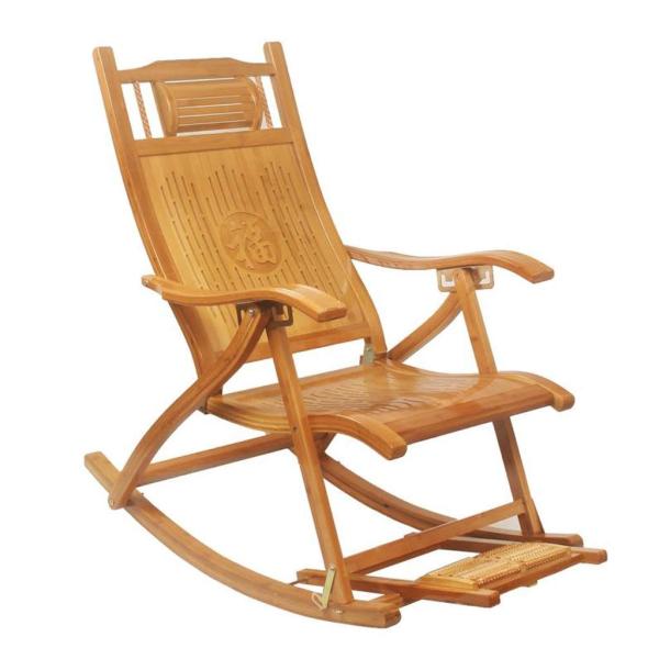 デッキチェアリクライニングチェア竹製チェアロッキングチェア肘掛け付 背もたれ椅子ベッドルームリビング...