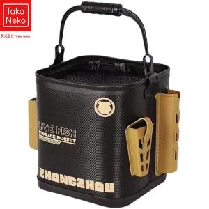 バッカン 釣り 魚バケツバッカンタックルバッカン水汲み活かし 15L 非透明耐荷重防水大容量バケジ蓋付き折りたたみ式活かし網多機能用ケースキャンプ海水浴ハイ