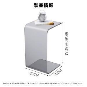 サイドテーブル 透明アクリルベッド シェルフ多...の詳細画像1