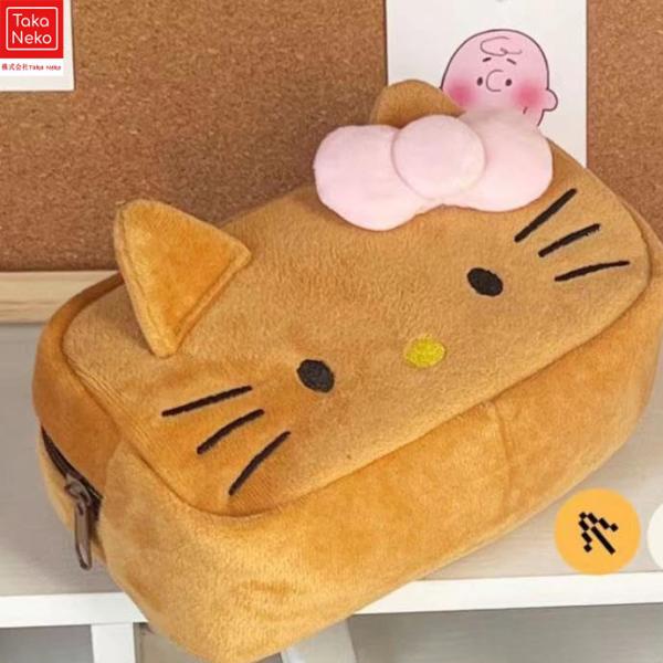 カートゥーン メイクアップバッグ アニメ フラシ天 コスメケース ピンク キティ 筆箱 キティ 容量...