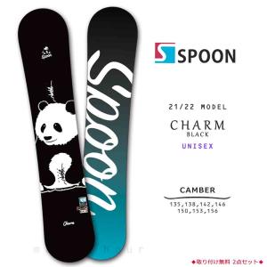 スノーボード 板 メンズ レディース 単品 SPOON スプーン CHARM スノボー 初心者 キャンバー ボード ブラック 白 黒 大人 可愛い おしゃれ ブランド パンダ｜xover-int