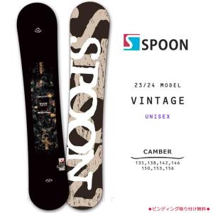 スノーボード 板 メンズ レディース SPOON スプーン VINTAGE 23-24 スノボー 初心者 イージー キャンバー ボード 軽量 ソフトフレックス お洒落 ブラック 黒の商品画像