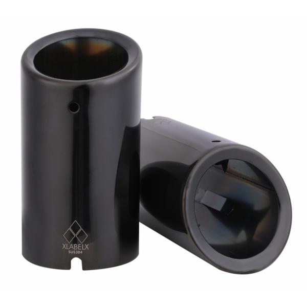 VW ポロ ブルーGT 6R マフラーカッター エキゾーストチップ ブラッククローム