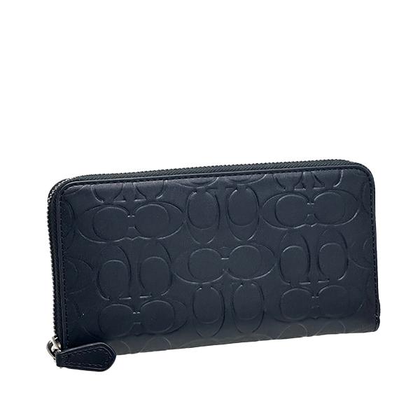 送料無料 コーチ 財布 メンズ COACH 長財布 シグネチャー レザー アコーディオン ジップ ウ...