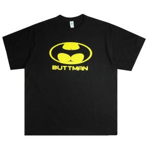 メンズ Tシャツ【クリックポスト対応可】BUTTMAN TEEパロディＴシャツ バット マンブラック 黒 キャラクター ロゴ男女兼用 半袖 TSHIRTS アーティストラップT ミ｜xxxtmw