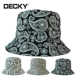 【クリックポスト対応可】男女兼用 ハットDECKY デッキーPAISLEY BUCKET HATペイズリー バケット ハットBLACK(ブラック) WHITE(ホワイト) GREY(グレー)メンズ レ｜xxxtmw