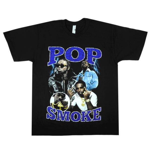 メンズ Tシャツ【クリックポスト対応可】POP SMOKE RAP TEEポップ スモーク ラップ ...