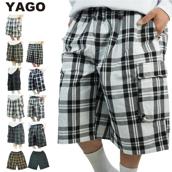 メンズ ショーツYAGO ヤゴCHECK SHORTS チェックショーツWHITE/BLACK(ホワ...