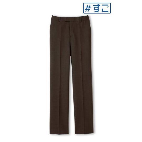 【洋服の青山】秋冬 ブラウン系 【超ストレッチスーツ】ストレートパンツ【セットアップ着用可】【＃すご...
