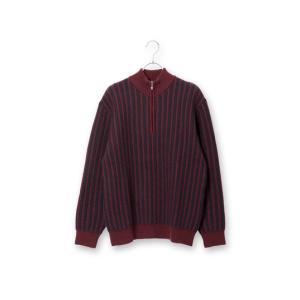 【洋服の青山】秋冬用 ワイン系 ハーフジップセーター【gim】｜y-aoyama