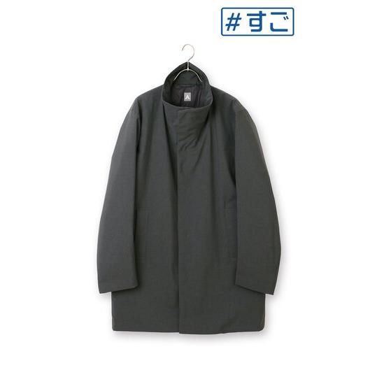 【洋服の青山】秋冬 グレー系 スタンドカラースタイリッシュコート【AIR FLAKE】【＃すごコート...
