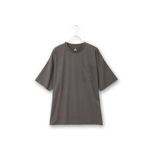 【洋服の青山】 春夏用 グレー系 こおリッチポケ付きTシャツ【接触冷感】【セットアップ着用可】 エーウェア｜y-aoyama