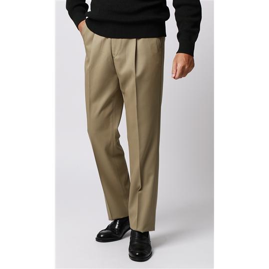 【洋服の青山】秋冬用 ベージュ系 プレミアムスタンダードスラックス【ワンタック】 Savile Ro...