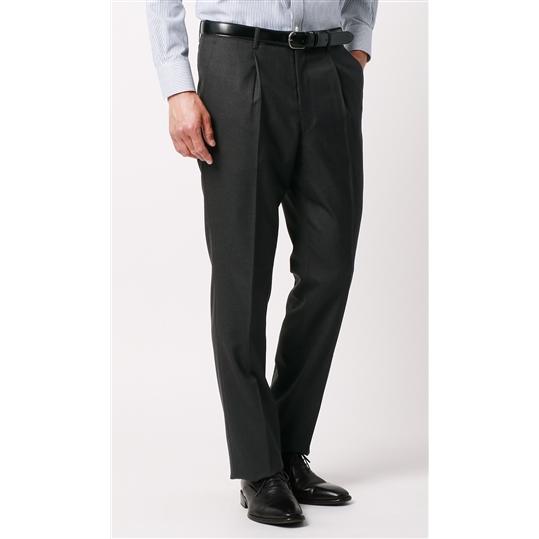 【洋服の青山】春夏 グレー系 プレミアムスタンダードスラックス【ワンタック】【E・THOMAS】【S...