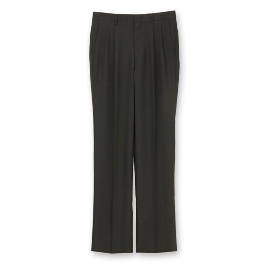 【洋服の青山】スラックス メンズ 春夏 ブラック 黒無地 スタンダード ツータック ウォッシャブル ...