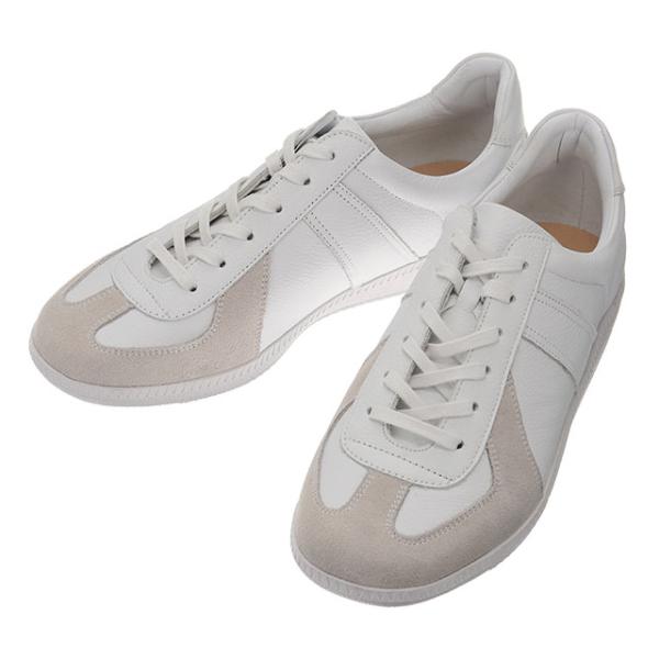 洋服の青山 《最短当日発送》ジャーマントレーナー スニーカー ホワイト 白 無地 3E レプリカモデ...