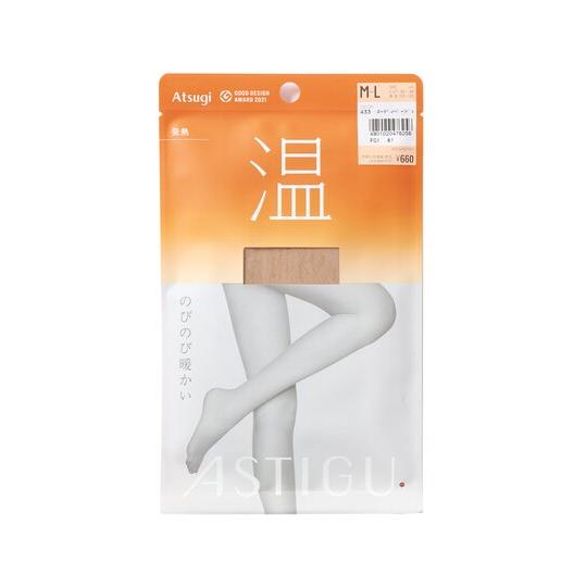 【洋服の青山】秋冬 ベージュ系 温ストッキング【ベージュ】【Atsugi】 補強トゥ ダイヤマチ 足...