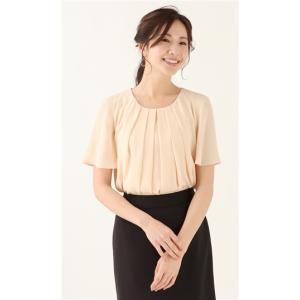 【洋服の青山】 春夏用 オレンジ系 バルーンヘムブラウス【半袖】 ANCHOR WOMAN PERSON'S｜y-aoyama