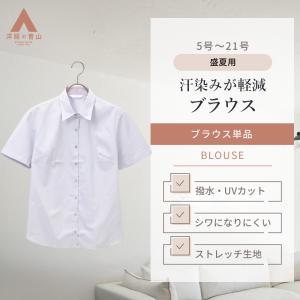 ブラウス 半袖 ブルーストライプ GBSL-1351-K6 オフィス サーヴォ GROW Grow ブラウス 半袖 ブルーストライプ GBSL-1351-K6 オフィス