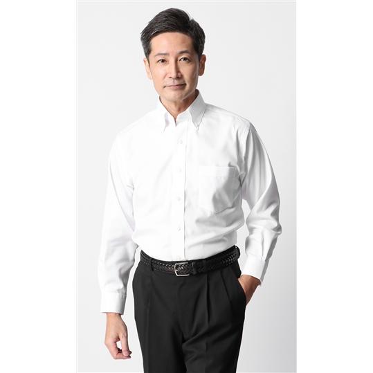 【洋服の青山】カジュアルシャツ メンズ ゆったり 春夏 秋冬 オールシーズン ホワイト 白無地 長袖...