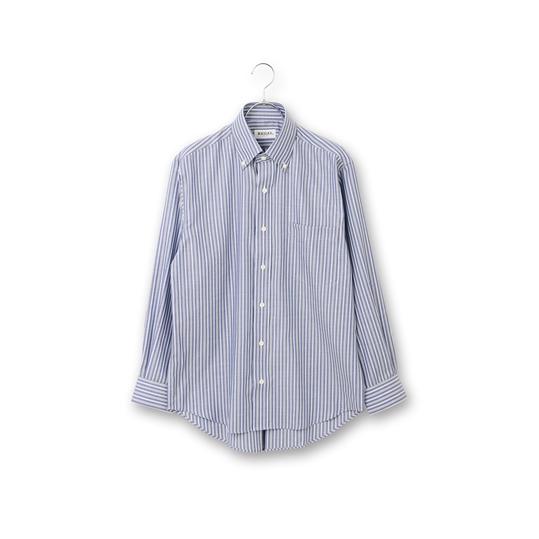 【洋服の青山】オールシーズン用 ブルー系 ボタンダウンカジュアルシャツ【EASY CARE】 REG...