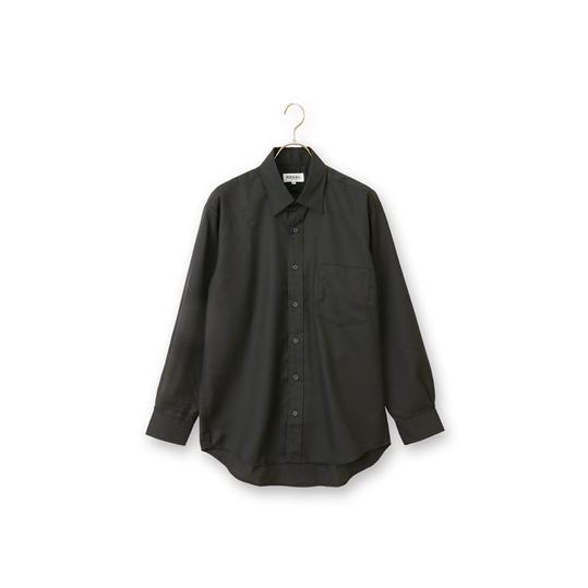 【洋服の青山】メンズ 秋冬用 ブラック系 ウールブレンドカジュアルシャツ REGAL 長袖 レギュラ...