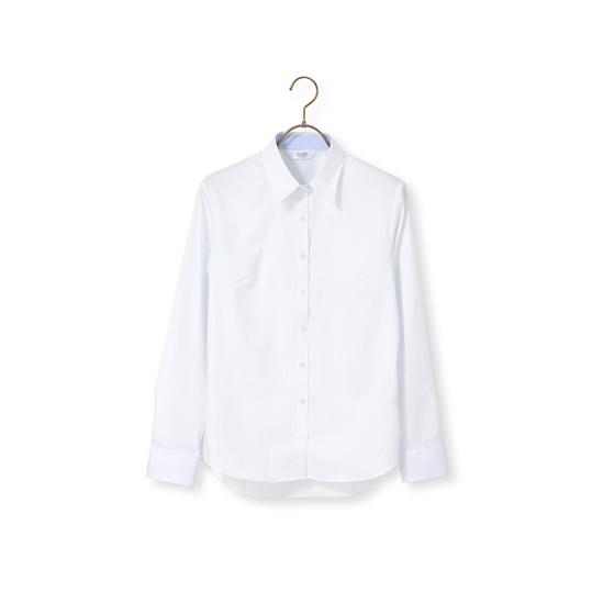 【洋服の青山】オールシーズン用 ブルー系 レギュラーカラーブラウス【長袖】【OEKO-TEX】【着丈...