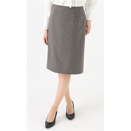 【洋服の青山】セットアップ着用可 タイトスカート レディース 春夏 チェック 薄手 涼しい グレー ...