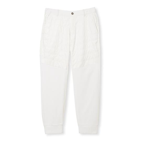 【洋服の青山】秋冬用 ホワイト系 布帛切替スウェットパンツ【Dynamotion Fit】 MIZU...