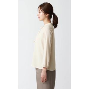 洋服の青山 フリルタイブラウス 長袖 オールシ...の詳細画像3